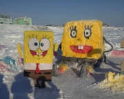 Зимний городок в Тулагино украсили снежные персонажи мультфильмов